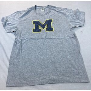Michigan Wolverines Shirt Men's Large‎ L Gray Block Letter M
